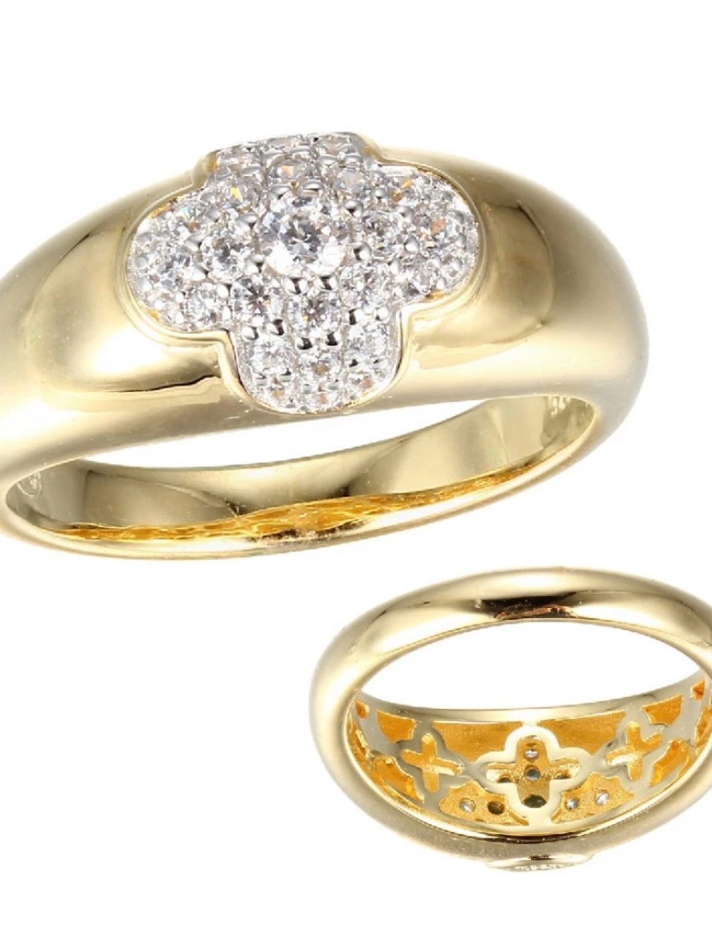 Charles Garnier Sterling Silver Gold Plated Ring Size 7